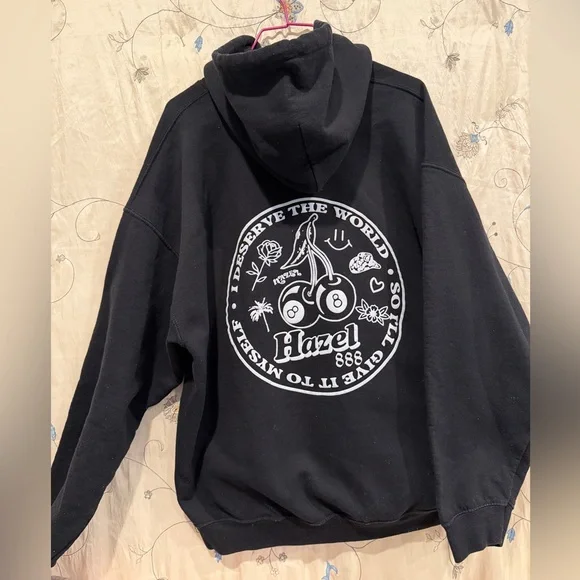 Hazel Men's Black Hoodie Sweater - Picture 3 of 7